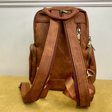 Load image into Gallery viewer, Sydney Denim 2-in-1 Sling + Backpack - Camel
