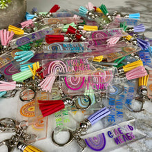Load image into Gallery viewer, Keychains - Clear Acrylic Positivity Mix
