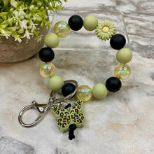 Load image into Gallery viewer, Silicone Bracelet Keychain - Green Butterfly
