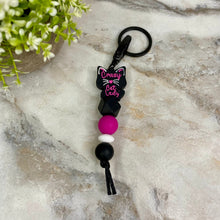 Load image into Gallery viewer, Keychain - Silicone Bead - Crazy Cat Lady
