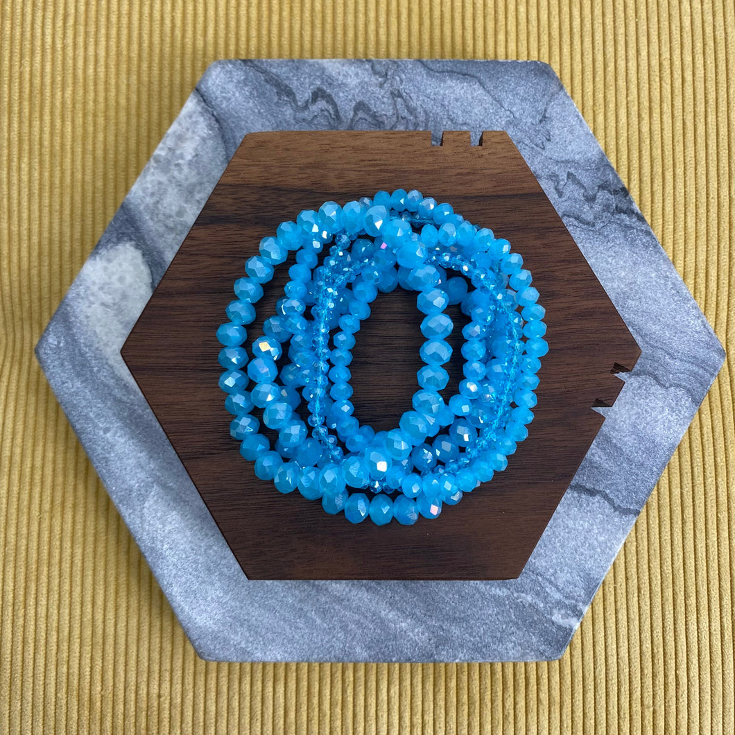 Bracelet Pack - Aqua Blue Bead