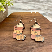 Load image into Gallery viewer, Wooden Dangle Earrings - Fall - #9
