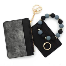 Load image into Gallery viewer, Denim Suede Bracelet Keychain &amp; Card Holder - PREORDER
