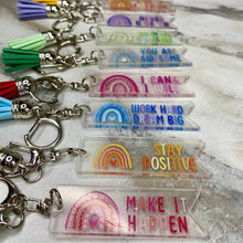 Load image into Gallery viewer, Keychains - Clear Acrylic Positivity Mix
