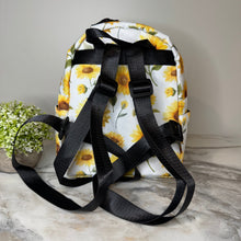 Load image into Gallery viewer, Mini Backpack - Sunflower on White
