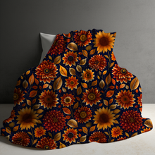 Load image into Gallery viewer, Blanket - Halloween - Moody Crimson Floral - PREORDER

