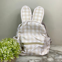 Load image into Gallery viewer, Mini Backpack - Easter - Gingham Bunny Ears - Tan
