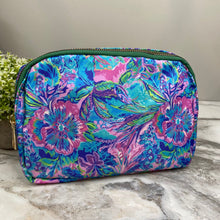 Load image into Gallery viewer, Nylon Belt Bag - Crossbody + Fanny - Floral Blue Green Light Purple
