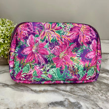 Load image into Gallery viewer, Nylon Belt Bag - Crossbody + Fanny - Floral Pink Green Dark Plum
