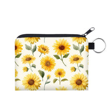 Load image into Gallery viewer, Mini Pouch - Sunflower on White
