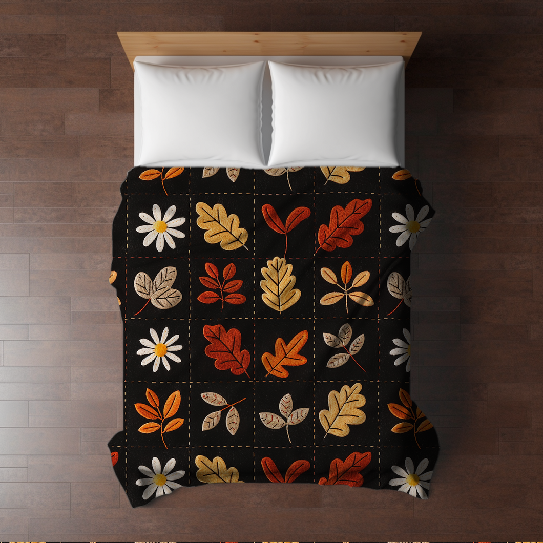 Blanket - Halloween - Quilted Leaves - PREORDER 7/29-8/1