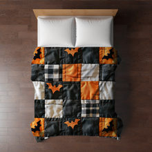 Load image into Gallery viewer, Blanket - Halloween - Quilted Bats - PREORDER
