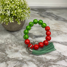 Load image into Gallery viewer, Wooden Bead Bracelet Keychain - Watermelon
