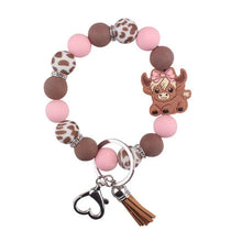 Load image into Gallery viewer, Silicone Bracelet Keychain - Highland Cow - PREORDER 5/6-5/9
