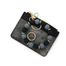 Load image into Gallery viewer, Denim Suede Bracelet Keychain &amp; Card Holder - PREORDER
