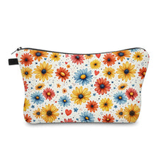 Load image into Gallery viewer, Pouch - Floral Small Red Blue Yellow Daisy
