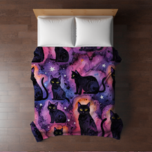 Load image into Gallery viewer, Blanket - Halloween - Black Cat Galaxy - PREORDER
