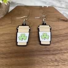 Load image into Gallery viewer, Wooden Dangle Earrings - St. Patrick’s Day - #3
