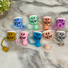 Load image into Gallery viewer, Silicone Straw Toppers Tumbler - Bubble Tea Mix
