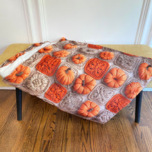 Load image into Gallery viewer, Blanket - Halloween - Knit Pumpkins - PREORDER
