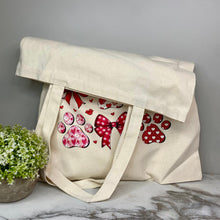 Load image into Gallery viewer, Tote Bag - Valentine’s Day - Paws &amp; Bows
