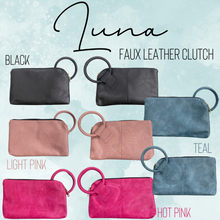 Load image into Gallery viewer, Luna Clutch - Faux Leather with Wrist Loop
