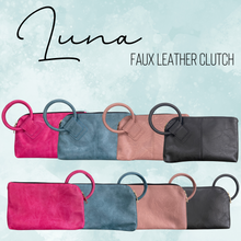 Load image into Gallery viewer, Luna Clutch - Faux Leather with Wrist Loop
