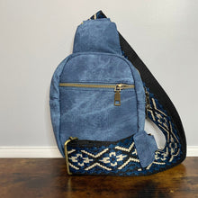 Load image into Gallery viewer, Sling Bag - Denim Suede - Front Zip
