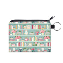Load image into Gallery viewer, Pouch &amp; Mini Pouch Bundled Set - Mint Floral Bookcase
