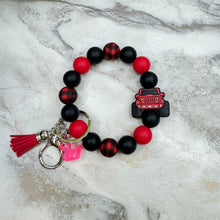 Load image into Gallery viewer, Silicone Bracelet Keychain - Duck Duck Jeep - Red
