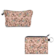 Load image into Gallery viewer, Pouch &amp; Mini Pouch Bundled Set - Iced Coffee Hearts
