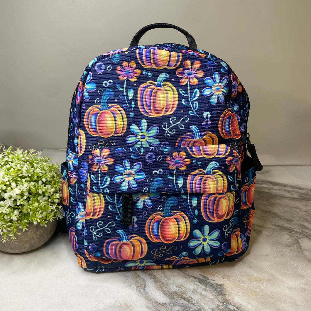 Mini Backpack - Glowing Pumpkins Fall Halloween
