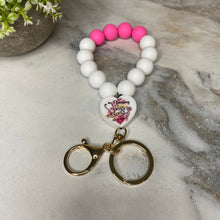 Load image into Gallery viewer, Silicone Bracelet Keychain - Nurse - Hot Pink
