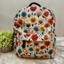 Load image into Gallery viewer, Mini Backpack - Floral Blooms Red Orange Blue
