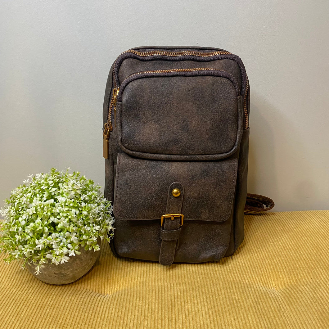 Faux Leather Sling Bag