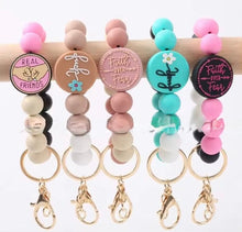 Load image into Gallery viewer, Silicone Bracelet Keychain - Designs- PREORDER 5/6-5/9
