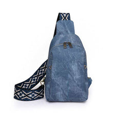 Load image into Gallery viewer, Sling Bag - Denim Suede - Side Zip
