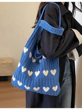 Load image into Gallery viewer, Heart Tote Bag - Knit Sweater
