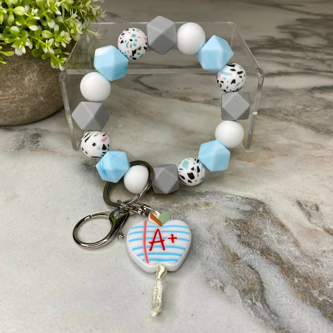 Silicone Bracelet Keychain - Teacher - A+