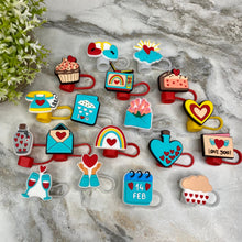 Load image into Gallery viewer, Silicone Straw Toppers Tumbler - Love Mix #3
