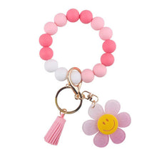 Load image into Gallery viewer, Silicone Bracelet Keychain - Happy Daisy - PREORDER 5/6-5/9
