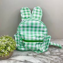 Load image into Gallery viewer, Mini Backpack - Easter - Gingham Bunny Ears - Green
