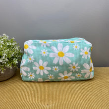 Load image into Gallery viewer, Pouch - Stand Up Rectangle Zip - Corduroy - Mint Daisy
