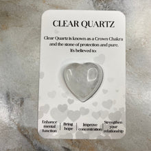 Load image into Gallery viewer, Heart Stone &amp; Description Card - Clear Quartz
