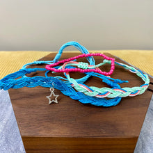 Load image into Gallery viewer, Bracelet Pack - Adjustable String &amp; Bead Pink Blue Star
