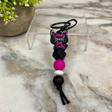 Load image into Gallery viewer, Keychain - Silicone Bead - Crazy Cat Lady
