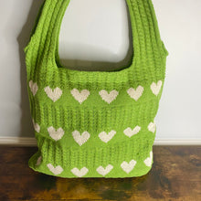 Load image into Gallery viewer, Heart Tote Bag - Knit Sweater
