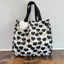 Load image into Gallery viewer, Heart Tote Bag - Black + Grey
