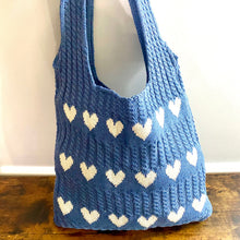 Load image into Gallery viewer, Heart Tote Bag - Knit Sweater
