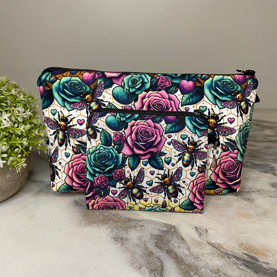Pouch & Mini Pouch Bundled Set - Spray Paint Bee Rose